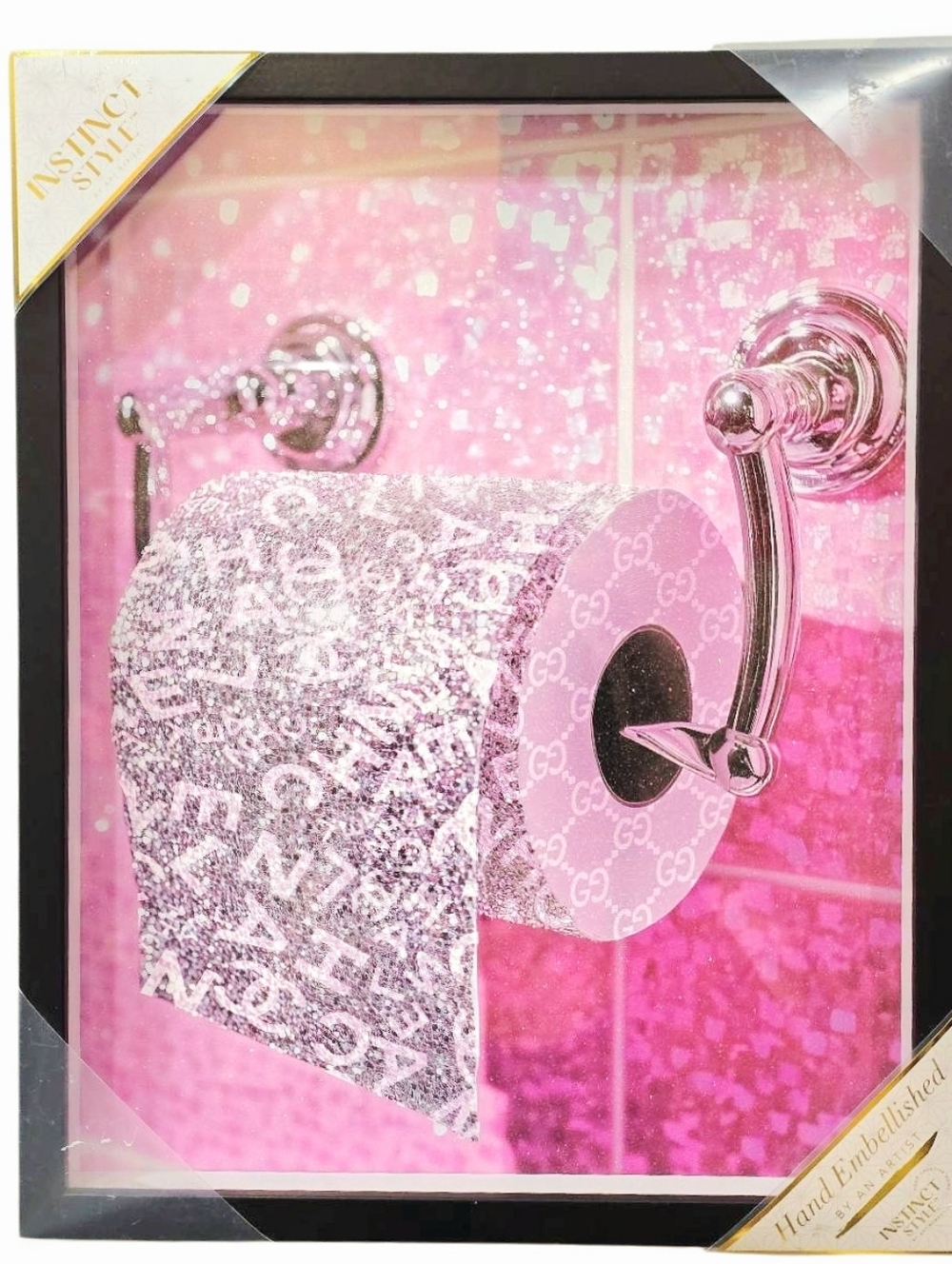 Instinct Style CHANEL Glitter Toilet Paper Framed Wall Decor